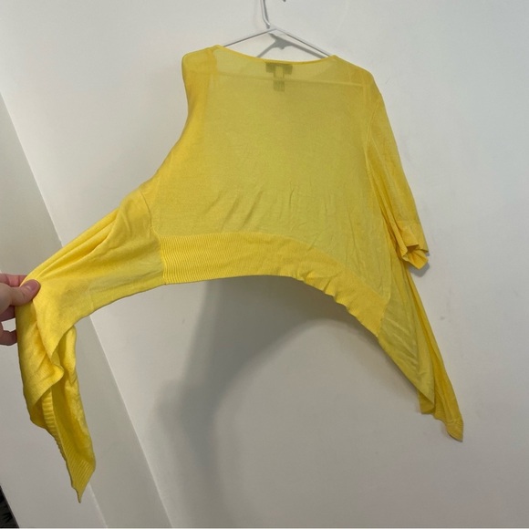 LANE BRYANT Plus Size Bright Yellow Open Drape Front Waterfall Cardigan Sweater - Picture 13 of 15